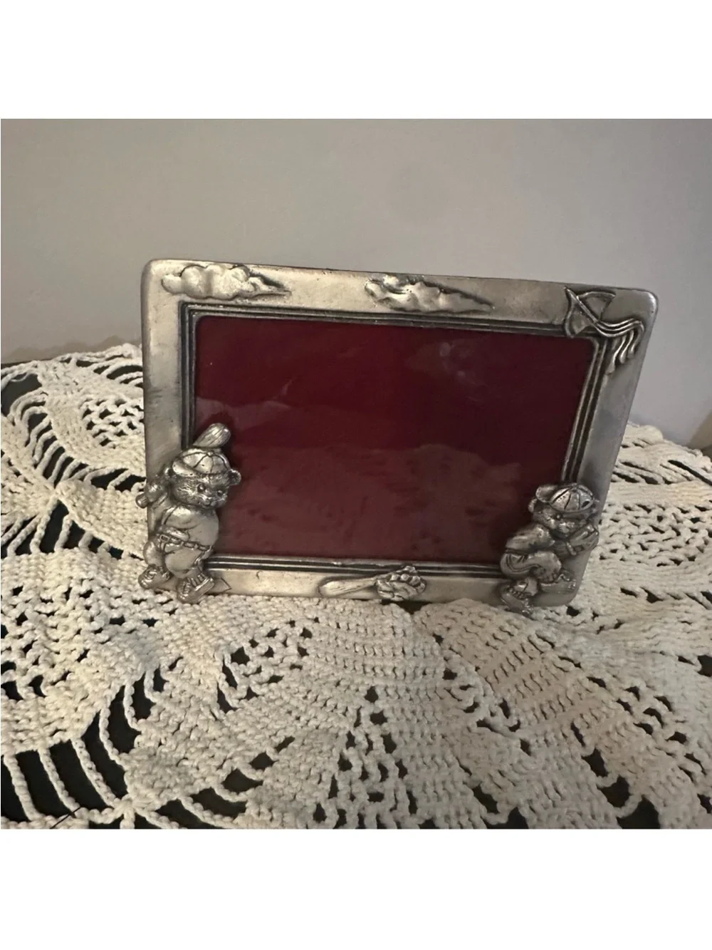 Vintage-Inspired Pewter Baseball Frame - Home Accents